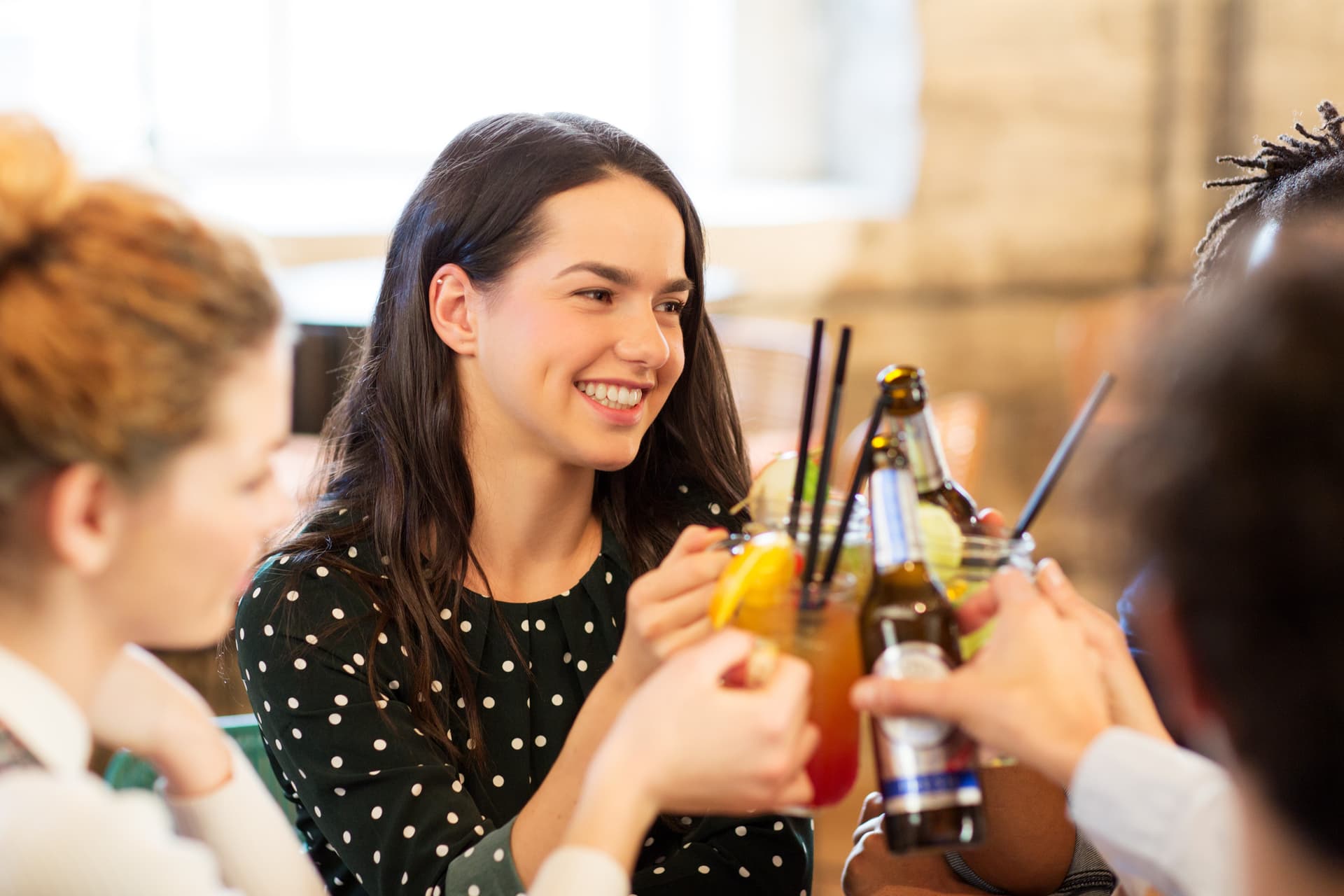 Friends enjoying beverages